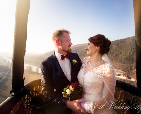 Wedding in a hot air balloon in Czech Republic